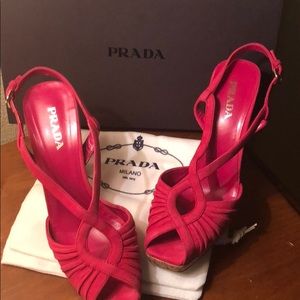 Prada Hot Pink Platform Sandals